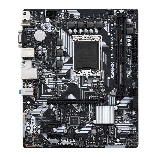 Asrock B760M-HDV/M.2 D4, Intel B760, 1700, Micro ATX, 2 DDR4, VGA, HDMI, DP, GB LAN, PCIe4, 2x M.2 Asrock B760M-HDV/M.2 D4, Intel B760, 1700, Micro ATX, 2 DDR4, VGA, HDMI, DP, GB LAN, PCIe4, 2x M.2